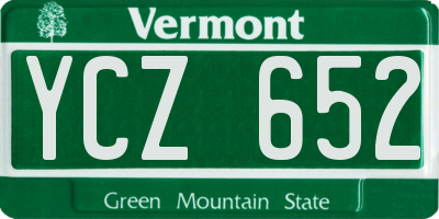 VT license plate YCZ652