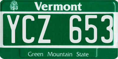 VT license plate YCZ653