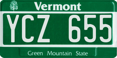 VT license plate YCZ655