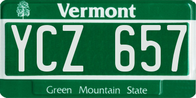 VT license plate YCZ657