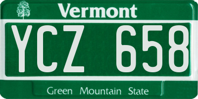 VT license plate YCZ658