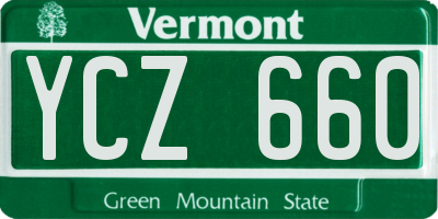 VT license plate YCZ660
