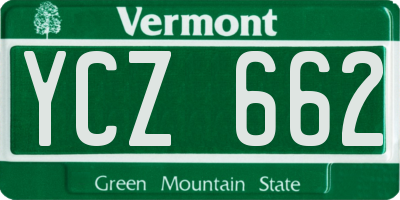 VT license plate YCZ662