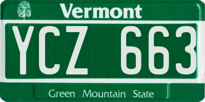 VT license plate YCZ663