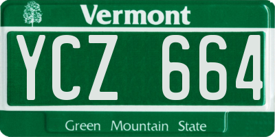 VT license plate YCZ664