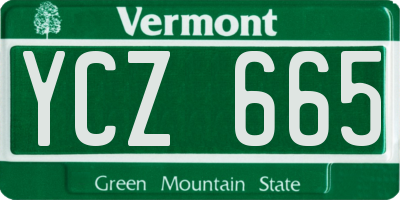VT license plate YCZ665