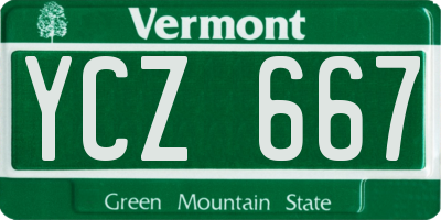 VT license plate YCZ667
