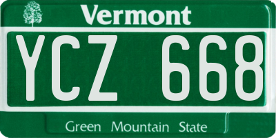 VT license plate YCZ668