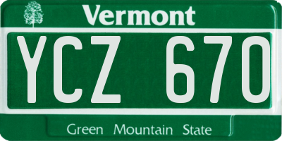 VT license plate YCZ670