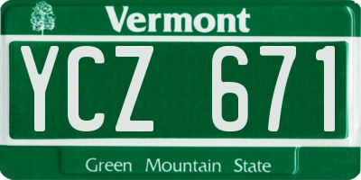 VT license plate YCZ671