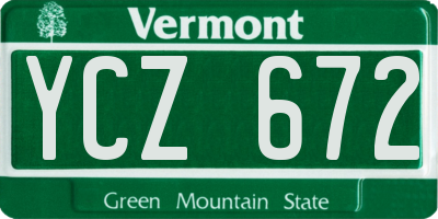 VT license plate YCZ672