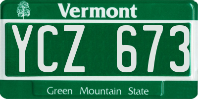 VT license plate YCZ673
