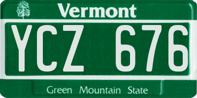 VT license plate YCZ676