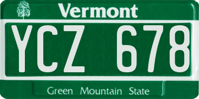 VT license plate YCZ678