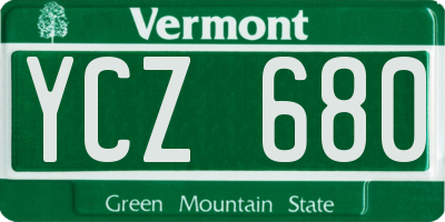 VT license plate YCZ680