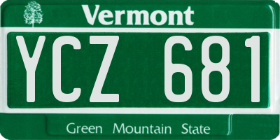 VT license plate YCZ681