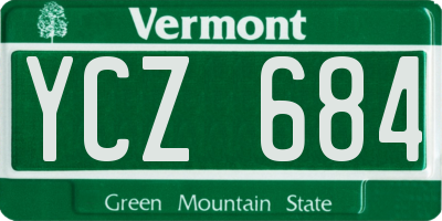 VT license plate YCZ684