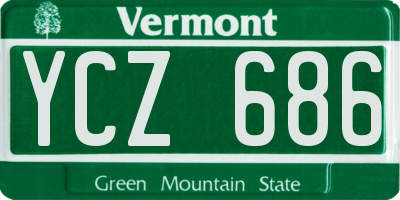VT license plate YCZ686