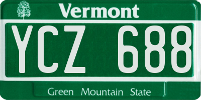 VT license plate YCZ688