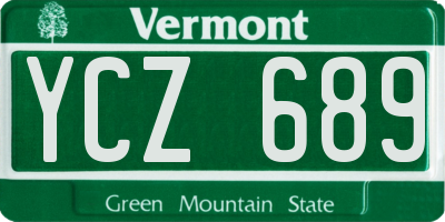 VT license plate YCZ689