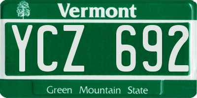 VT license plate YCZ692