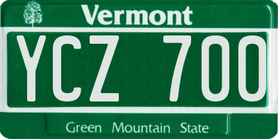 VT license plate YCZ700