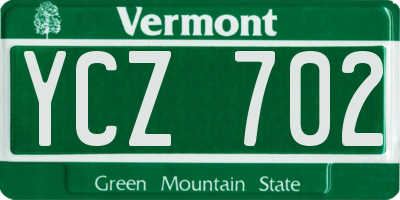 VT license plate YCZ702