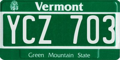VT license plate YCZ703