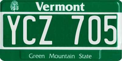 VT license plate YCZ705