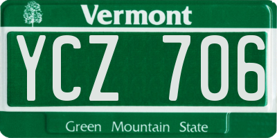 VT license plate YCZ706