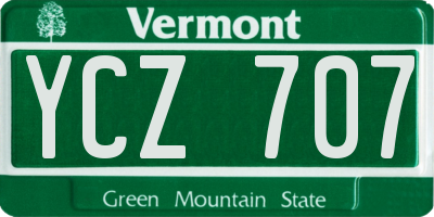 VT license plate YCZ707