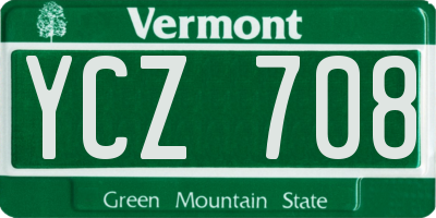 VT license plate YCZ708