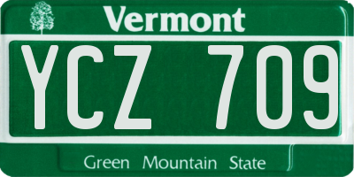 VT license plate YCZ709