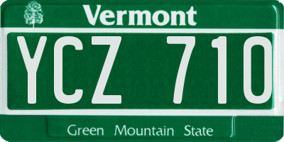 VT license plate YCZ710