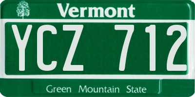 VT license plate YCZ712