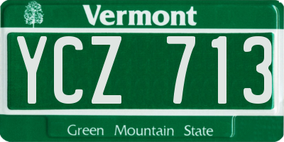 VT license plate YCZ713