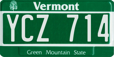 VT license plate YCZ714