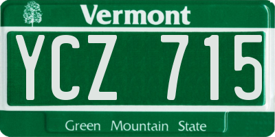 VT license plate YCZ715