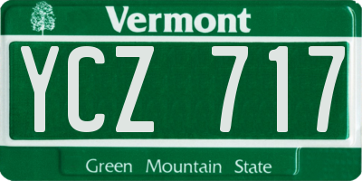 VT license plate YCZ717