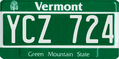 VT license plate YCZ724