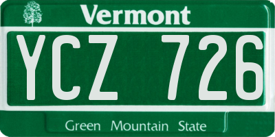VT license plate YCZ726