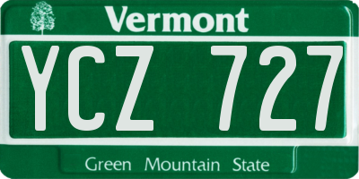 VT license plate YCZ727
