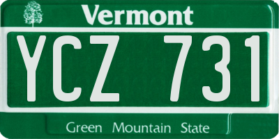 VT license plate YCZ731
