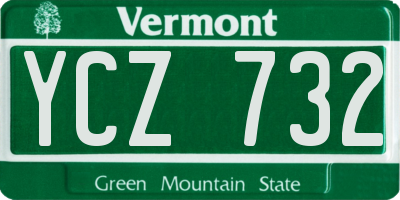 VT license plate YCZ732