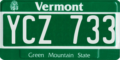 VT license plate YCZ733