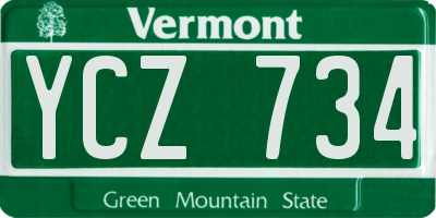 VT license plate YCZ734