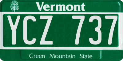 VT license plate YCZ737