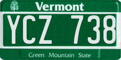 VT license plate YCZ738