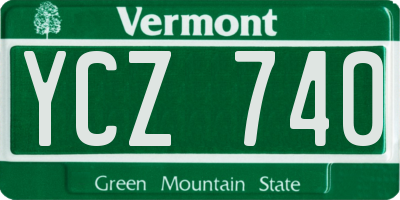 VT license plate YCZ740
