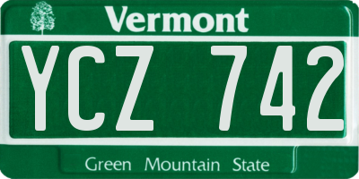 VT license plate YCZ742